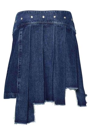 Blue cotton denim skirt OFF WHITE | OWYF030S24DEN0014646